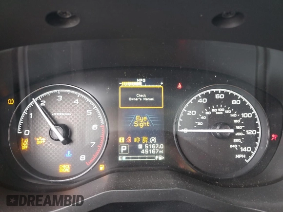 2021 Subaru Forester with VIN JF2SKADCXMH430804, listed as a Copart auction lot 55349985 with 45,167 mi miles and Salvage title. Bid and sale history available at DreamBid. Image 9.