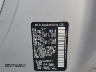 2015 Nissan Quest S with VIN JN8AE2KP4F9123711, listed as a Copart auction lot 73862824 with 0 mi miles and Salvage Title. Bid and sale history available at carsss.com. Image 13.