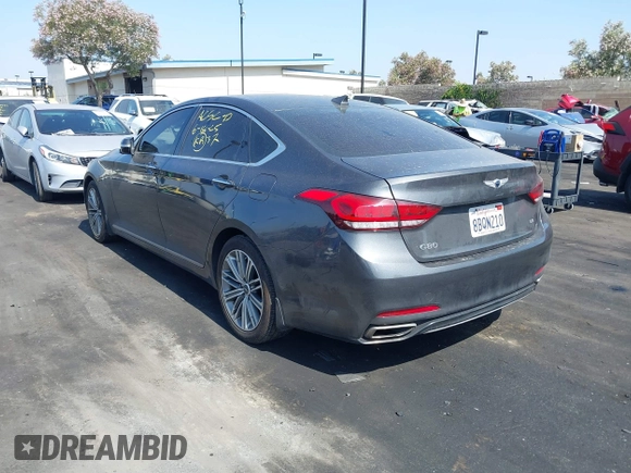 2018 Genesis G80 3.8L with VIN KMHGN4JE8JU257690, listed as a IAAI auction lot 42539996 with 50,619 mi miles and . Bid and sale history available at DreamBid. Image 3.