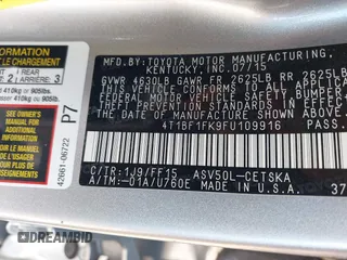 2015 Toyota Camry XLE with VIN 4T1BF1FK9FU109916, listed as a IAAI auction lot 41985371 with 113,357 mi miles. Bid and sale history available at carsss.com. Image 9.