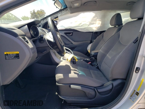 2012 Hyundai Elantra Limited with VIN KMHDH4AE0CU349597, listed as a Copart auction lot 62027805 with 66,617 mi miles and Salvage title. Bid and sale history available at DreamBid. Image 7.