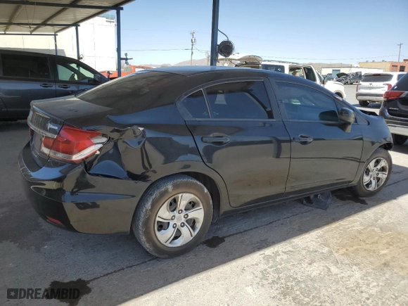 2015 Honda Civic Sedan LX with VIN 2HGFB2F58FH564634, listed as a Copart auction lot 50251455 with 116,901 mi miles and Salvage Title. Bid and sale history available at carsss.com. Image 3.