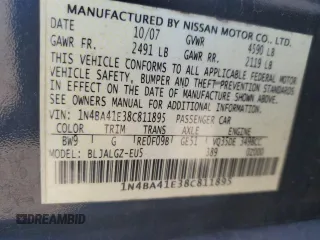 2008 Nissan Maxima 3.5 SL with VIN 1N4BA41E38C811895, listed as a Copart auction lot 65635914 with 123,050 mi miles and Salvage Title. Bid and sale history available at carsss.com. Image 15.