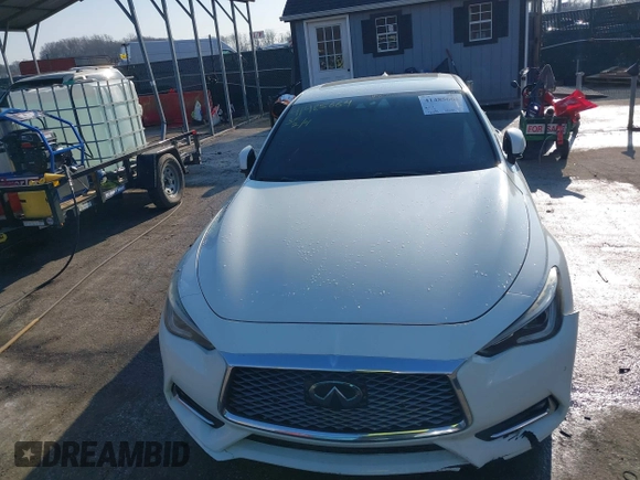 2017 Infiniti Q60 Red Sport 400 with VIN JN1FV7EL6HM701933, listed as a IAAI auction lot 41485664 with 72,496 mi miles and . Bid and sale history available at carsss.com. Image 12.