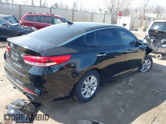 2018 Kia Optima LX with VIN 5XXGT4L32JG249287, listed as a IAAI auction lot 41701434 with 92,390 mi miles and . Bid and sale history available at DreamBid. Image 4.