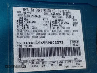 1994 Ford Ranger Splash с VIN 1FTCR14X9RPB02272, выставлен на аукционе IAAI как лот 42669825 с пробегом 76 635 миль миль и . История ставок и продаж доступна на DreamBid. Изображение 9.