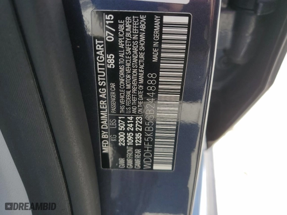 2016 Mercedes-Benz E-Class E 350 Sport with VIN WDDHF5KB5GB244888, listed as a Copart auction lot 49327165 with 122,482 mi miles and Clean Title. Bid and sale history available at carsss.com. Image 12.