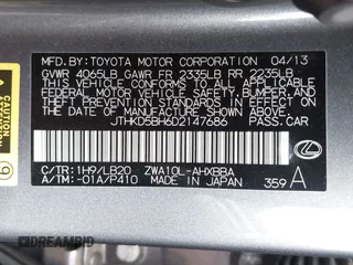 2013 Lexus CT 200h with VIN JTHKD5BH6D2147686, listed as a IAAI auction lot 42795582 with 143,452 mi miles and . Bid and sale history available at DreamBid. Image 9.