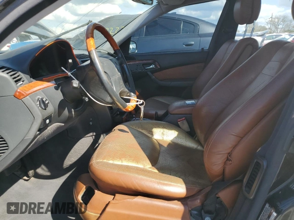 2001 Mercedes-Benz S-Class with VIN WDBNG75J91A206360, listed as a Copart auction lot 44609455 with 0 mi miles and Salvage Title. Bid and sale history available at carsss.com. Image 7.