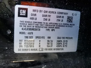 2021 Buick Encore Preferred with VIN KL4CJESB5MB359726, listed as a Copart auction lot 48395775 with 18,947 mi miles and Salvage Title. Bid and sale history available at DreamBid. Image 15.