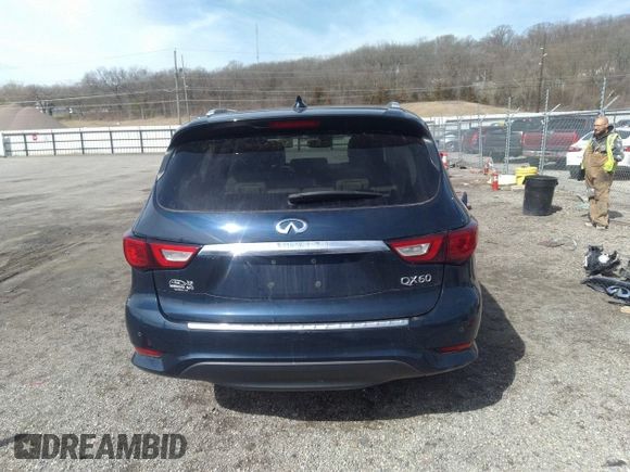 2017 Infiniti QX60 with VIN 5N1DL0MM3HC550045, listed as a IAAI auction lot 41857238 with 132,316 mi miles and . Bid and sale history available at DreamBid. Image 16.