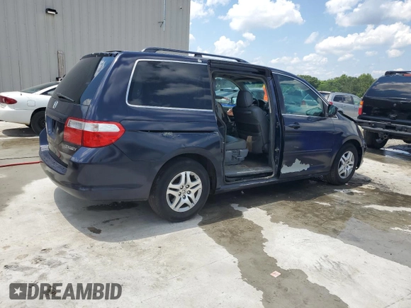 2005 Honda Odyssey EX-L z VIN 5FNRL38775B014777, wystawiony jako Copart lot #56245735 z przebiegiem 222 798 mil mil oraz Szkoda całkowita • Salvage title. Historia ofert i sprzedaży dostępna na DreamBid. Obrazek 3.