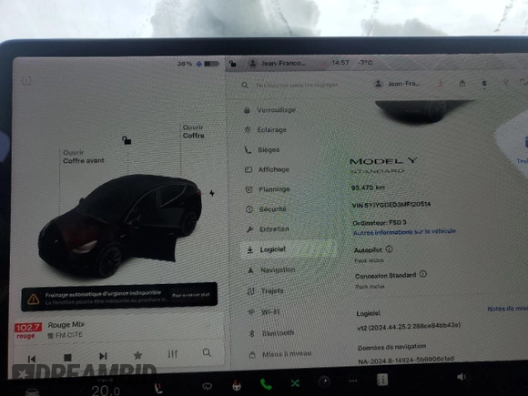 2021 Tesla Model Y Standard Range z VIN 5YJYGDED3MF120514, wystawiony jako Copart lot #46156775 z przebiegiem 93 470 mil mil oraz Szkoda całkowita • Salvage title. Historia ofert i sprzedaży dostępna na DreamBid. Obrazek 9.
