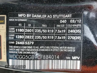 2012 Mercedes-Benz GLK GLK 350 with VIN WDCGG5GB9CF884014, listed as a Copart auction lot 54759855 with 150,117 mi miles and Clean Title. Bid and sale history available at carsss.com. Image 13.