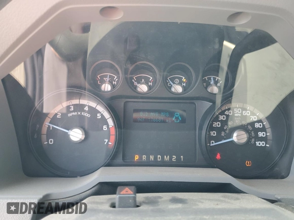2011 Ford F-250 XL with VIN 1FTBF2B63BEB24712, listed as a Copart auction lot 65013145 with 176,681 mi miles and Salvage title. Bid and sale history available at DreamBid. Image 9.