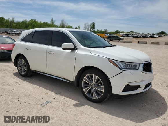2018 Acura MDX Technology with VIN 5J8YD4H57JL000142, listed as a Copart auction lot 54399715 with 82,776 mi miles and Salvage title. Bid and sale history available at DreamBid. Image 4.