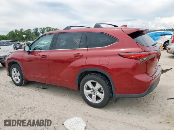 2020 Toyota Highlander LE with VIN 5TDBZRBH5LS515485, listed as a Copart auction lot 62426155 with 100,089 mi miles and Salvage title. Bid and sale history available at DreamBid. Image 2.