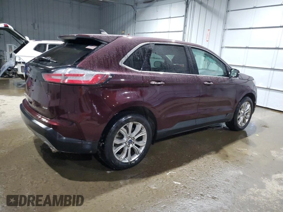 2022 Ford Edge Titanium with VIN 2FMPK4K99NBA68472, listed as a Copart auction lot 87975845 with 41,177 mi miles and Salvage Title. Bid and sale history available at carsss.com. Image 3.