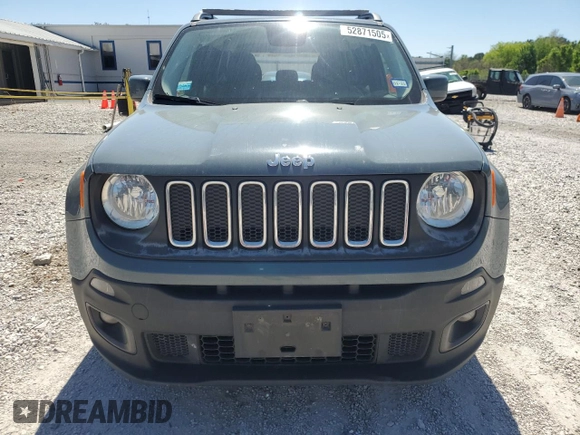 2017 Jeep Renegade Latitude with VIN ZACCJABBXHPG31505, listed as a Copart auction lot 52871505 with 95,149 mi miles and Salvage Title. Bid and sale history available at DreamBid. Image 5.