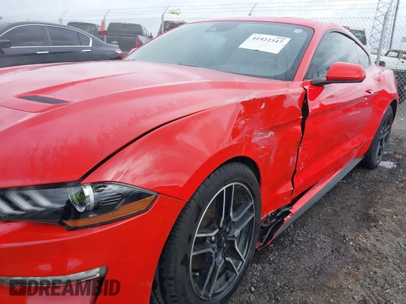 2022 Ford Mustang EcoBoost with VIN 1FA6P8TH4N5102519, listed as a IAAI auction lot 41922347 with 49,454 mi miles. Bid and sale history available at carsss.com. Image 6.