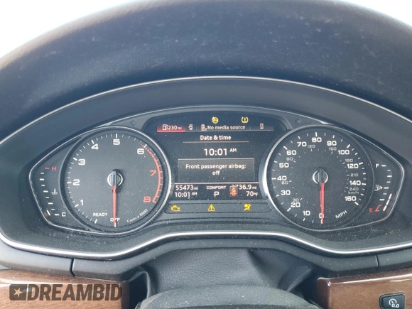 2022 Audi A5 Sportback Premium with VIN WAUABCF51NA032716, listed as a Copart auction lot 52808484 with 55,473 mi miles and Salvage Title. Bid and sale history available at carsss.com. Image 9.