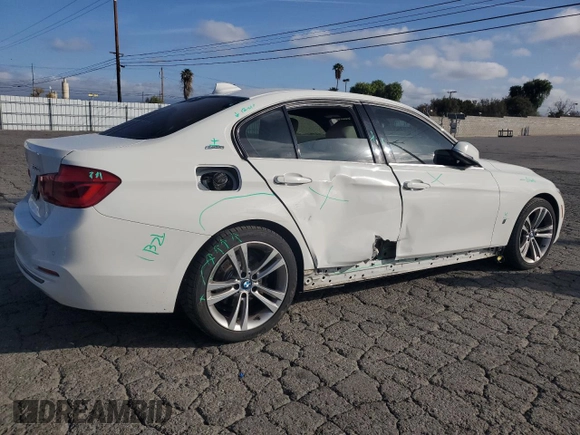 2017 BMW 3 Series 330e iPerformance with VIN WBA8E1C53HK480307, listed as a Copart auction lot 47618215 with 74,924 mi miles and Salvage Title. Bid and sale history available at carsss.com. Image 3.