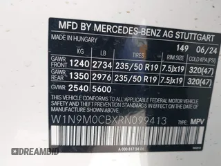 2024 Mercedes-Benz EQB 250+ z VIN W1N9M0CBXRN099413, wystawiony jako IAAI lot #42049307 z przebiegiem 2865 mil mil oraz . Historia ofert i sprzedaży dostępna na DreamBid. Obrazek 9.