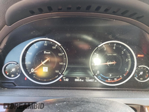 2014 BMW 7 Series 740Li xDrive with VIN WBAYF4C50ED281830, listed as a Copart auction lot 48557035 with 129,497 mi miles and Salvage Title. Bid and sale history available at carsss.com. Image 9.