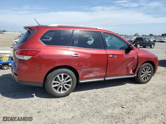 2016 Nissan Pathfinder Platinum with VIN 5N1AR2MM8GC620232, listed as a Copart auction lot 53489635 with 103,764 mi miles and Salvage Title. Bid and sale history available at carsss.com. Image 3.