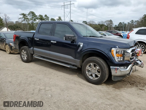 2021 Ford F-150 XL with VIN 1FTFW1E50MFA45896, listed as a Copart auction lot 46882735 with 57,041 mi miles and Salvage Title. Bid and sale history available at DreamBid. Image 4.