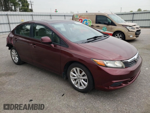2012 Honda Civic EX with VIN 19XFB2F83CE053591, listed as a Copart auction lot 50392235 with 137,410 mi miles and Salvage Title. Bid and sale history available at DreamBid. Image 4.