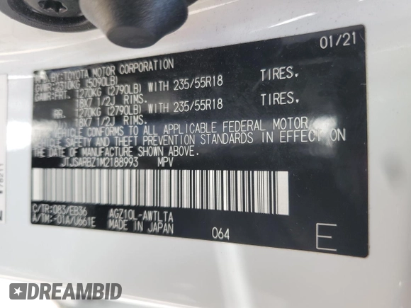 2021 Lexus NX 300 F Sport z VIN JTJSARBZ1M2188993, wystawiony jako Copart lot #49970065 z przebiegiem 28 963 mil mil oraz Szkoda całkowita • Salvage title. Historia ofert i sprzedaży dostępna na DreamBid. Obrazek 15.