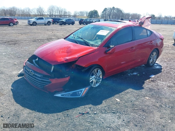 2019 Hyundai Elantra SEL with VIN 5NPD84LF6KH448542, listed as a IAAI auction lot 41661274 with 86,870 mi miles. Bid and sale history available at carsss.com. Image 2.