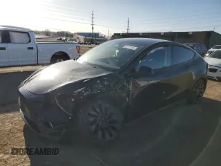 2023 Tesla Model Y Performance with VIN 7SAYGDEF3PF847225, listed as a Copart auction lot 52171135 with 29,724 mi miles and Salvage Title. Bid and sale history available at DreamBid. Image 1.