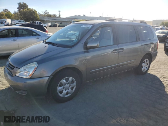 2010 Kia Sedona LX with VIN KNDMG4C39A6351207, listed as a Copart auction lot 76838564 with 210,642 mi miles and Salvage Title. Bid and sale history available at carsss.com. Image 1.