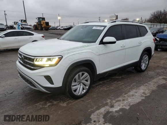 2021 Volkswagen Atlas SEL with VIN 1V2ER2CA3MC509997, listed as a Copart auction lot 83941054 with 77,462 mi miles and Salvage title. Bid and sale history available at DreamBid. Image 1.