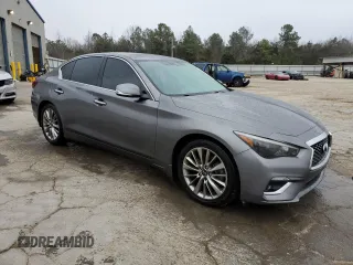 2019 Infiniti Q50 Luxe z VIN JN1EV7AP3KM541179, wystawiony jako Copart lot #43910465 z przebiegiem 52 004 mil mil oraz Czysty tytuł • Clean title. Historia ofert i sprzedaży dostępna na DreamBid. Obrazek 4.
