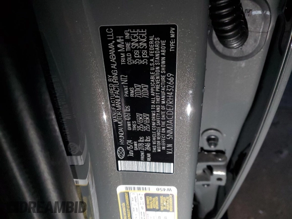 2024 Hyundai Tucson SE with VIN 5NMJACDE7RH432669, listed as a Copart auction lot 46528275 with 9,554 mi miles and Salvage Title. Bid and sale history available at carsss.com. Image 13.