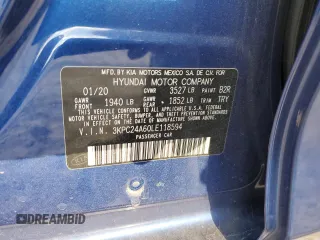 2020 Hyundai Accent SE with VIN 3KPC24A60LE118594, listed as a Copart auction lot 39394793 with 28,096 mi miles. Bid and sale history available at carsss.com. Image 15.