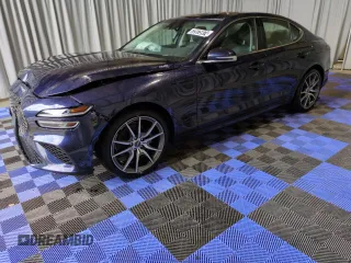 2023 Genesis G70 2.0T with VIN KMTG34TA0PU132391, listed as a Copart auction lot 72075974 with 17,479 mi miles and Salvage Title. Bid and sale history available at DreamBid. Image 1.