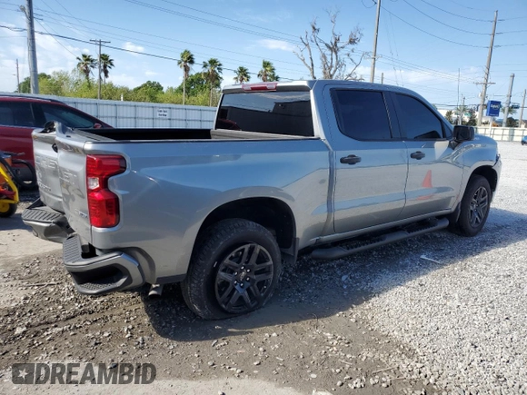 2024 Chevrolet Silverado 1500 Custom with VIN 1GCPABEK9RZ104464, listed as a Copart auction lot 51082665 with 23,287 mi miles and Non Repairable. Bid and sale history available at DreamBid. Image 3.