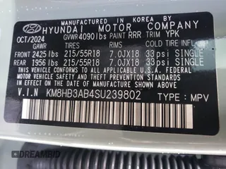 2025 Hyundai Kona SEL with VIN KM8HB3AB4SU239802, listed as a Copart auction lot 45204555 with 1,509 mi miles and Clean Title. Bid and sale history available at carsss.com. Image 13.