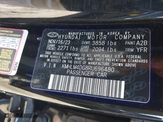 2024 Hyundai Elantra SEL with VIN KMHLM4DG8RU696480, listed as a IAAI auction lot 41882965 with 11,259 mi miles. Bid and sale history available at carsss.com. Image 9.