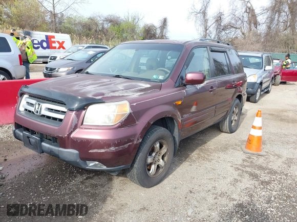 2007 Honda Pilot EX-L with VIN 2HKYF18587H515168, listed as a IAAI auction lot 41950101 with 216,885 mi miles. Bid and sale history available at carsss.com. Image 2.
