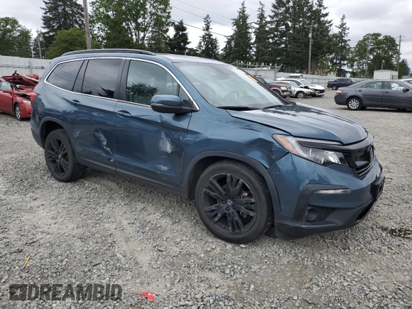 2021 Honda Pilot Special Edition with VIN 5FNYF6H27MB095691, listed as a Copart auction lot 56530165 with 43,152 mi miles and Salvage Title. Bid and sale history available at DreamBid. Image 4.