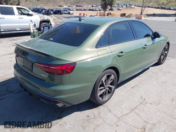 2023 Audi A4 S line Premium Plus with VIN WAUEAAF48PN022647, listed as a IAAI auction lot 41675764 with 19,522 mi miles and . Bid and sale history available at DreamBid. Image 4.