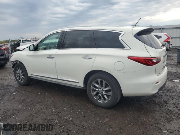 2013 Infiniti JX35 with VIN 5N1AL0MM5DC324103, listed as a Copart auction lot 52975435 with 153,545 mi miles and Salvage Title. Bid and sale history available at carsss.com. Image 2.