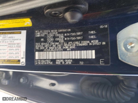 2018 Toyota 4Runner SR5 with VIN JTEZU5JR6J5187315, listed as a Copart auction lot 52288535 with 101,570 mi miles and Salvage Title. Bid and sale history available at carsss.com. Image 14.