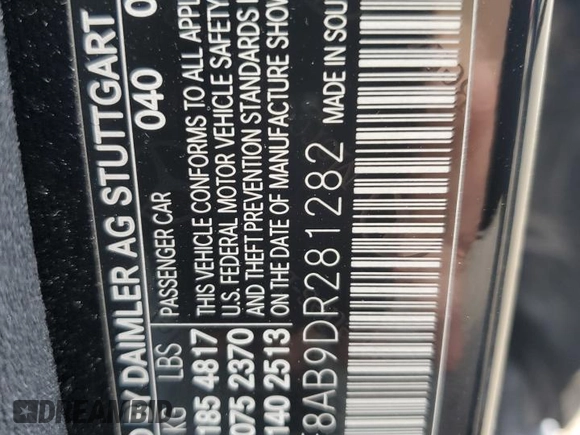 2013 Mercedes-Benz C 300 Sport with VIN WDDGF8AB9DR281282, listed as a Copart auction lot 62653125 with 128,227 mi miles and Salvage title. Bid and sale history available at DreamBid. Image 12.