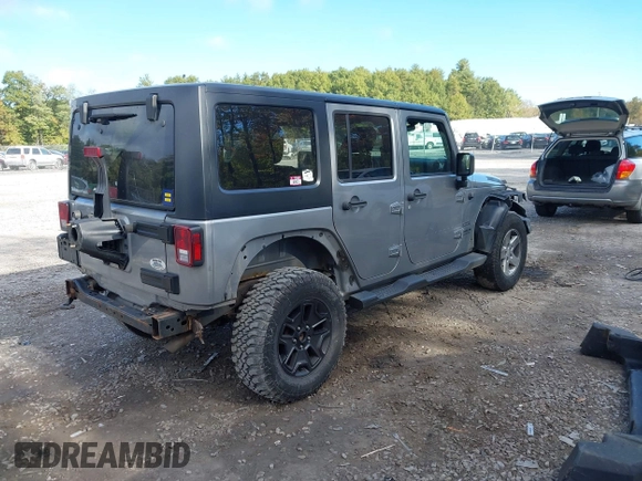 2016 Jeep Wrangler Unlimited Sport with VIN 1C4BJWDG2GL281985, listed as a IAAI auction lot 40518617 with 105,415 mi miles and . Bid and sale history available at DreamBid. Image 4.